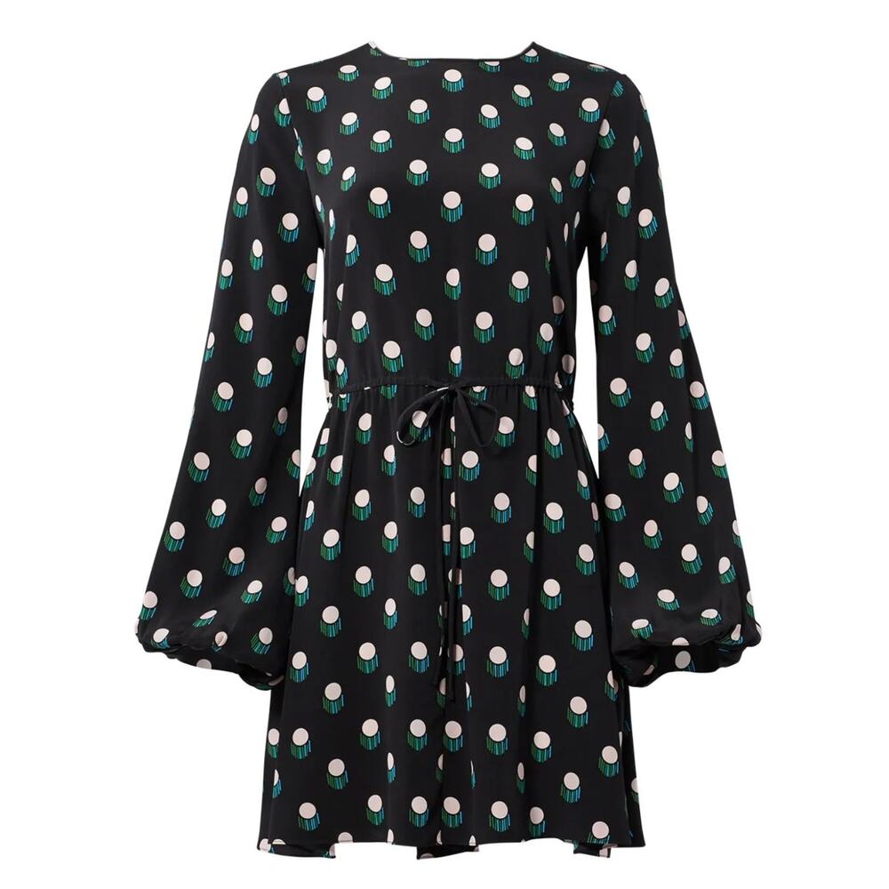 Diane von Furstenberg Black Silk Casimir Dot Dress 6 - Picture 4 of 10